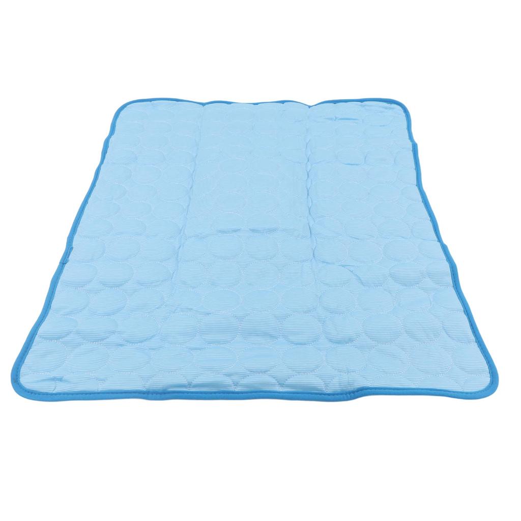 Pet Cooling Mat Breathable Folding Reusable Summer Self Cooling Cushion for Dogs Cats L Blue