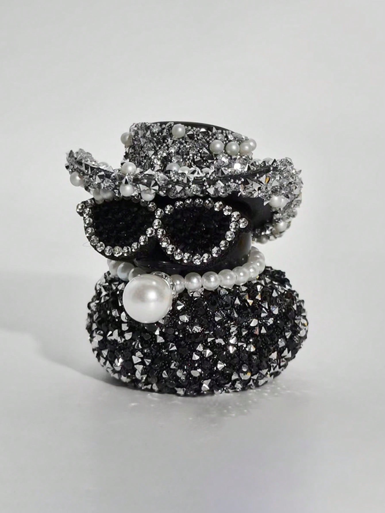 

Crystal duck car ornament with rhinestone glasses and hat, lovely gift for women, rhinestone rubber duck car decorations