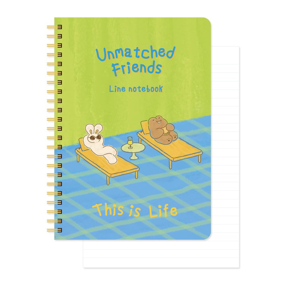 

Monolike Unmatched Friends Line Spiral Notebook Hardcover x 128 Page Sunbe, 5.83 8.27inch