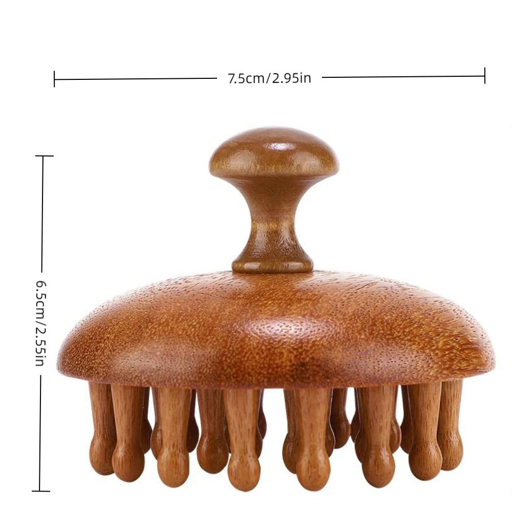 Circular Tooth Head Massage Comb 28 Nails Scalp Head Massager Wood Therapy Massage Comb  For Body