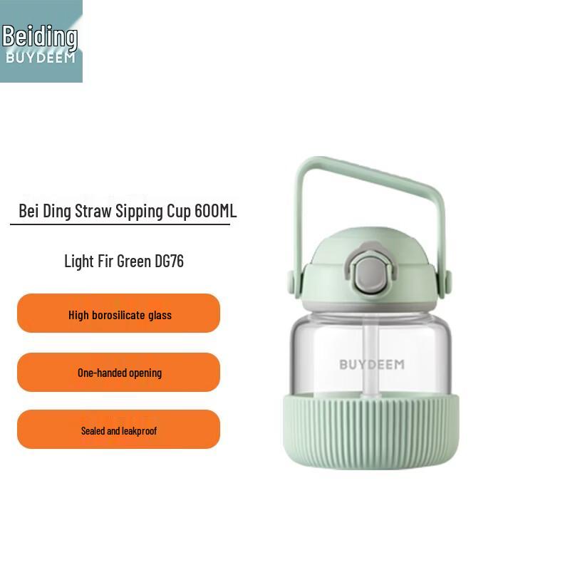 Beiding Straw Glass Water Bottle 600ML