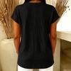 Women's Casual Ribbed Short Sleeve Top with Round Neck and Front Zipper Detail Relaxed Fit Tunic Shirt for Everyday Wear