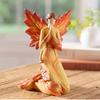 Maple Leaf Angel Resin Figurine - Autumn Kneeling Style Desktop Ornament