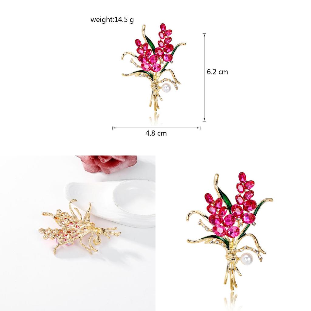 Garden Fresh Pearl Brooch With Waterdiamond Wheat Design For Women And Men