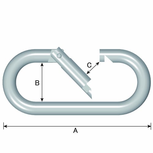 DAIDOHANT Petit Carabiner (Matte Black) 5mm (A)60x(B)15x(C)9mm (1 piece) 10104054 Black