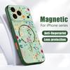 Line Rose Butterfly Floral Pattern Case For iPhone 17 Pro Max Funda iPhone 16 15 14 13 Pro Max Magnetic For Magsafe Hybrid Slim Matte Cover