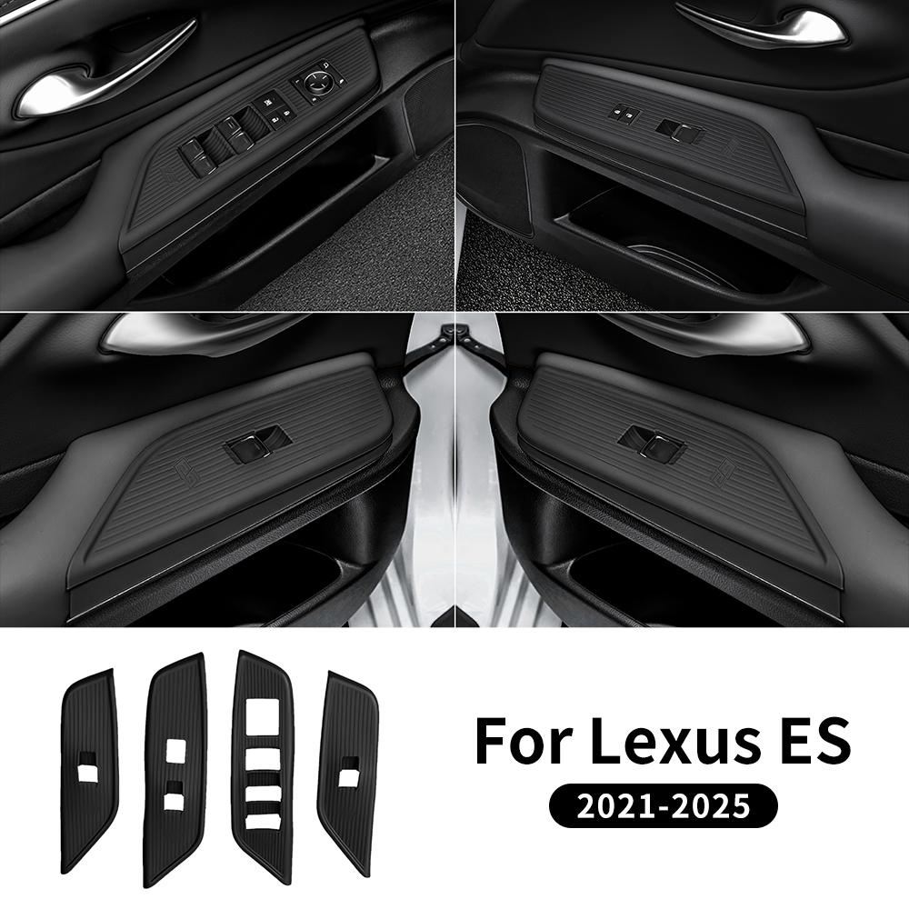 Silicone Door Window Lift Switch Button Cover for Lexus ES 2021-2025 LHD 4Pcs Black Orange Black