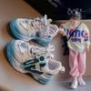 2025 Autumn Classmates Girls Sports Shoes Children's Soft-soled Fashion Dad Shoes Medium and Large Children's Non-slip and Lightweight Running Shoes