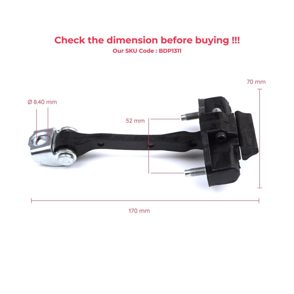 EDP1311 Rear Left or Right Door Catch Hinge Brake Stop Check Strap Limiter for Citroen C4 Cactus 2014-On 9801290880