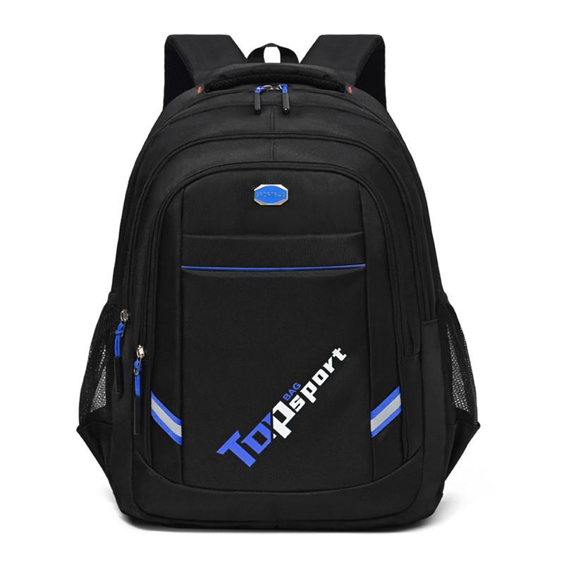 Oxford Fabric Unisex College Student Backpack With Letter Striped Pattern For Travel And School