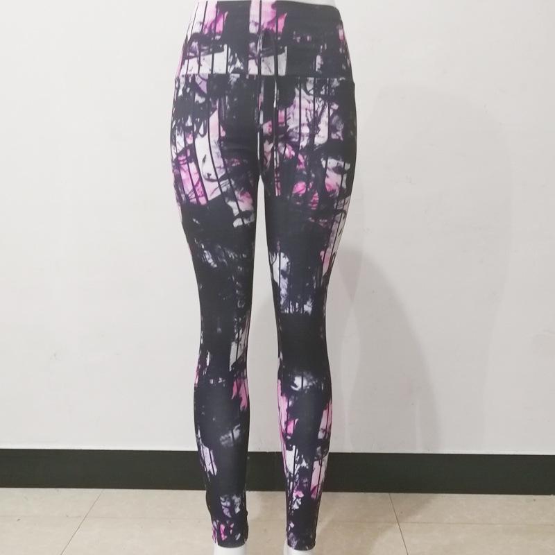 Leggings Deportivos de Capa Base para Fitness con Estampado de Líneas Abstractas Pantalones de Yoga Sexy de Cintura Alta Levanta Glúteos
