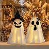 Halloween Ghost Decor Decoration, Indoor Tabletop Standing with Witch Spooky White Ornament Hat/Bow for Mantel Dining Table Party Home