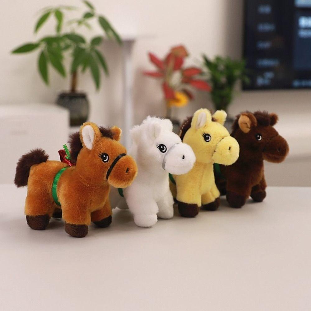 Mascot Cartoon Animal Stuffed Doll PP Cotton Chinese Horse Plush Keyring Festive Decor