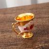 Fashion Creative Home Metal White Wine Cup Alloy Pattern Gems Decorated Classical Wine