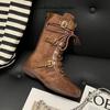 Niche Retro Platform Boots Women's 2025 New Autumn Versatile Belt Buckle Martin Boots Strap Short Boots Boxing Boots