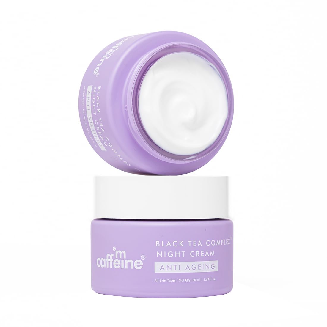 

mCaffeine Anti Ageing Night Cream 50ml Pack of 1 with Black Tea Complex for Fine Lines Wrinkles