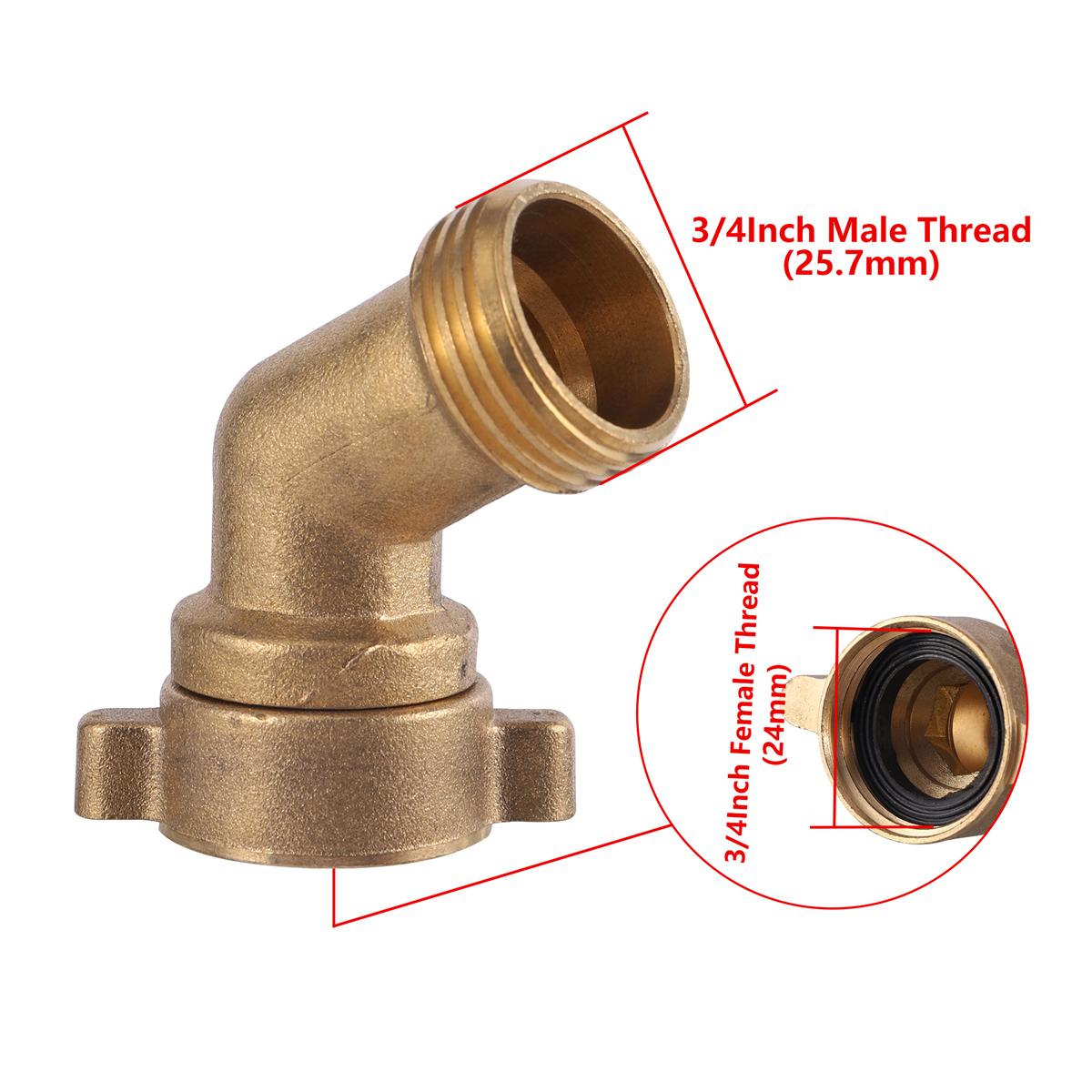 

45-degree Elbow Copper Connector 3/4 Female and Male Thread Garden Irrigation Car Washing RV Drinking Water Hose Adapter 1Pc
