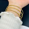Three Worlds Bracelet: Women's Fashion Titanium Steel Gold Bangle - Korean Trend, Versatile, Non-Fading, Simple, Light Luxury Jewelry.