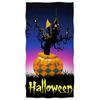 Halloween Theme Beach Towel Skull Pumpkin Castle Witch and Ghost Design Large Soft Quick Dry Bath Towel for Women Girls Kid Gift