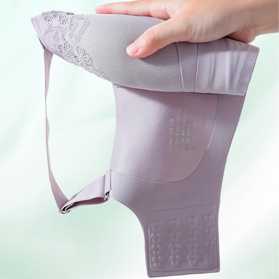 Gypsophila Lifting Seamless Gathered Side Plus Size Underwear Soft Support Adjustment Sexy Lace Bra