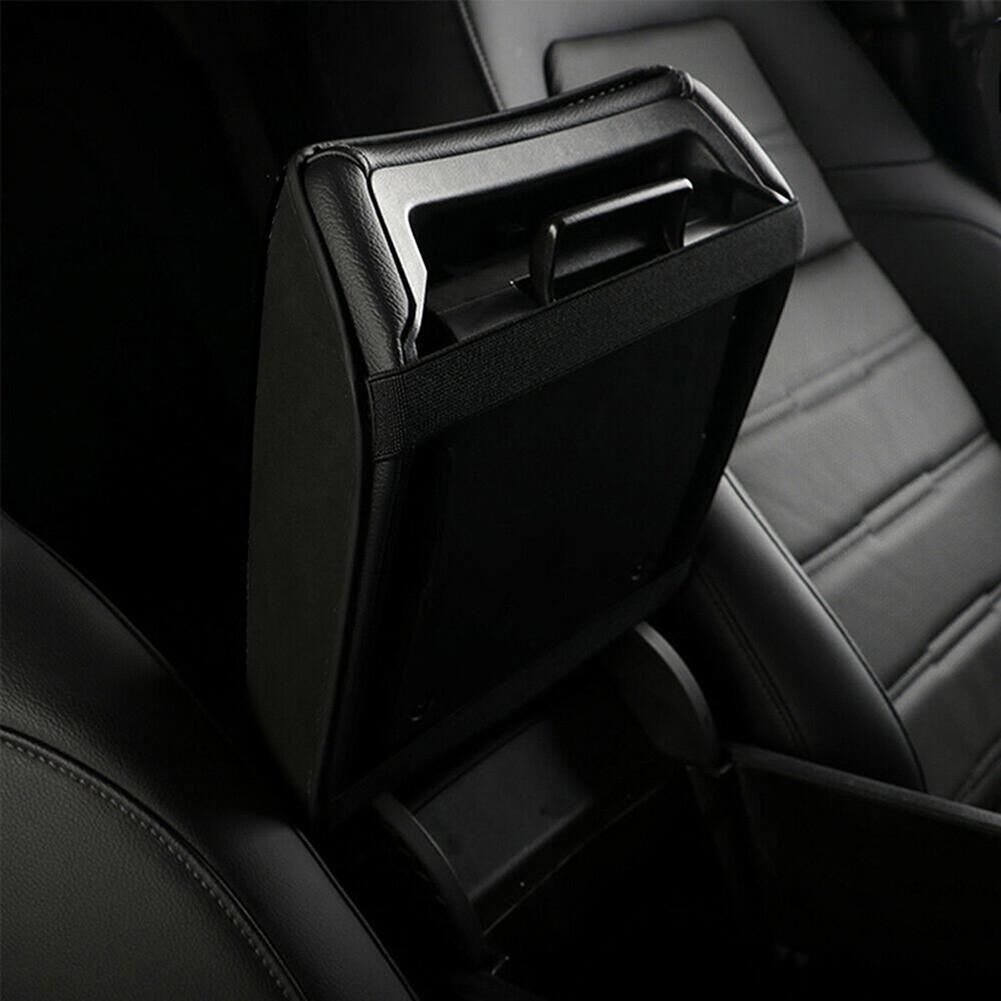 Car Armrest Cover Center Console Leather Cushion Black Wear Resistant Dust-Proof Skin for Honda Civic 2012-2015