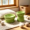 Not Easy To Knock Over Ceramic Cat Feeder Large Diameter High Foot Dog Food Basin  Puppies
