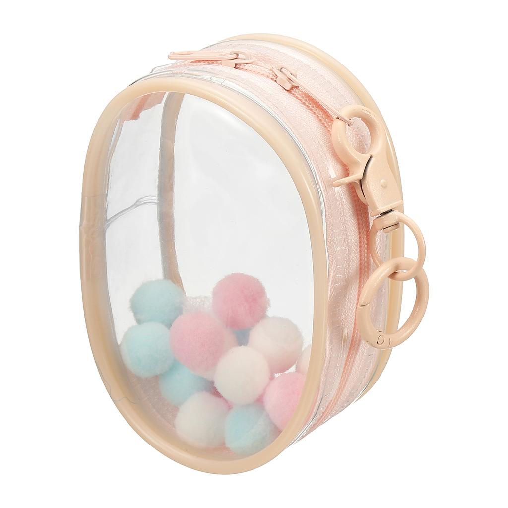 Uxcell 4 Inch Plush Doll Out Bag PVC Transparent Mini Doll  Display Pouch Clear Storage Case for Blind Box Doll Display Round