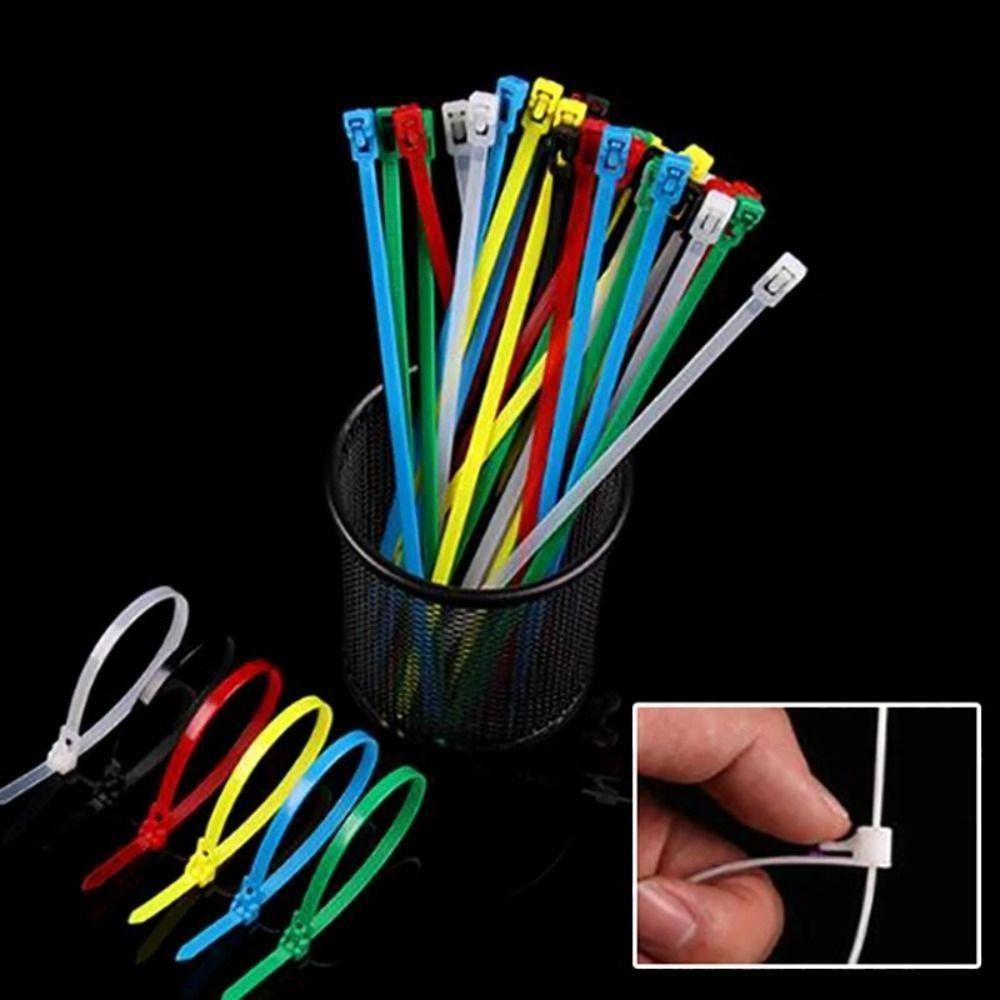 100pcs Reusable Bundle Belt Nylon Strapping Tape Household Goods Cable Ties  Garden