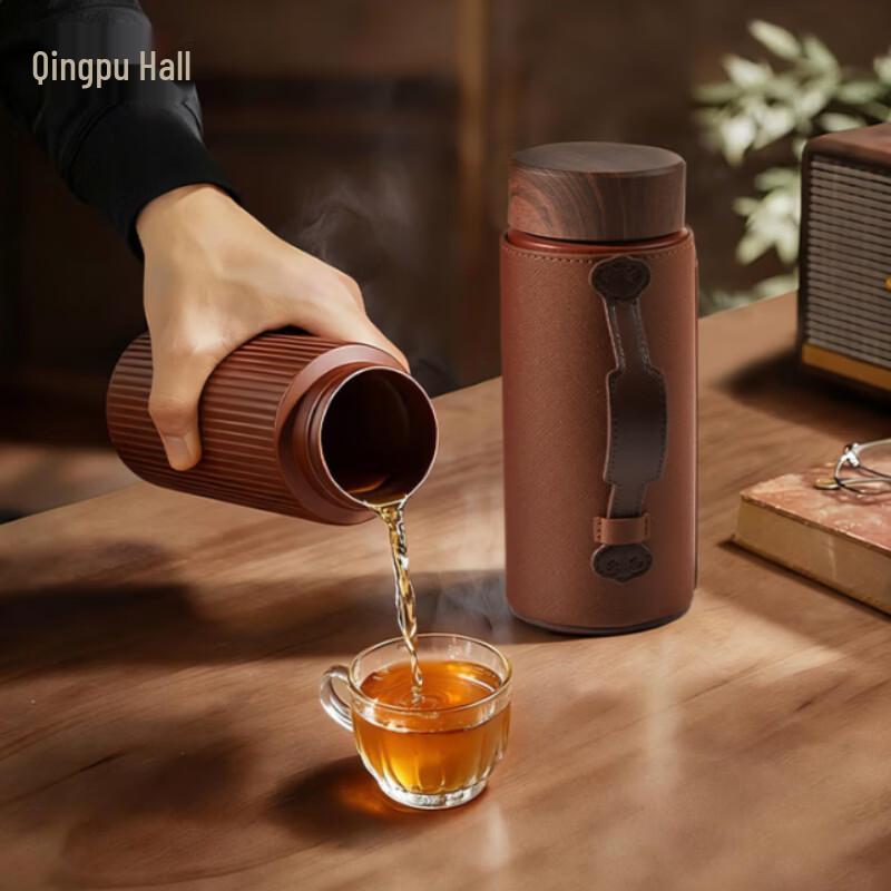 Qingputang Zisha Double-Layer Insulated Tea Cup Set