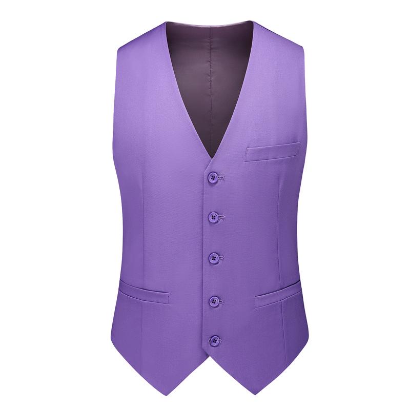 Men's Three-Piece Suit Set with One-Button, Double Vents, and Elastic Waist