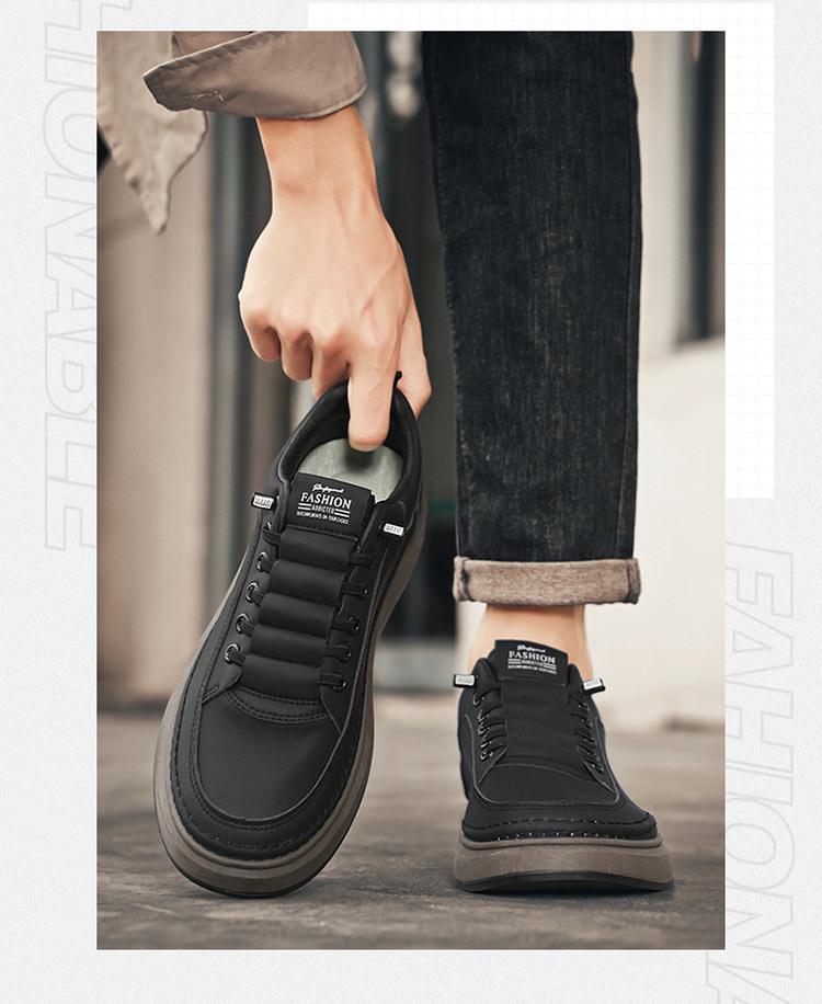 2025 Spring Men's Trendy All-Match Breathable White Thick-Soled Sports & Casual Shoes