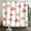 Hello Fall Shower Curtain Autumn Maple Leaves Pumpkin Bathroom Decor Polyester Fabric Cloth Shower Curtain With Hooks Room Decor