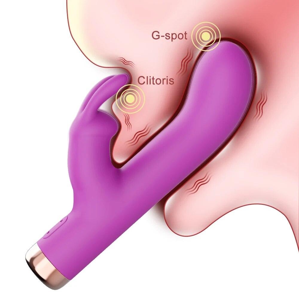 Powerful Rabbit Vibrator for Women Nipple Clitoris Stimulator G Spot Massager Dildo Sex Toys Shop Adult Goods for Female