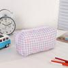 Large Capacity Plaid Bow Pattern Stationery  Bag Lightweight Coin Purse Makeup Storage Bag  Office