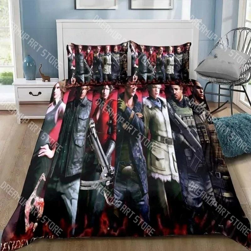 Fashion R-Resident Evil Game Umbrella Bedding Set Single Twin Full Queen King Size Bed Set Kids Bedroom Duvetcover Set