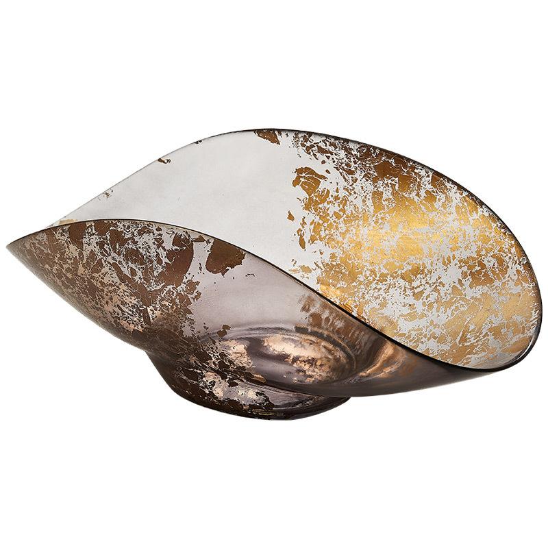 Gold Leaf Fruit Plate European Handmade Creative Glass Plate Home Decoration Glass Container Food Fruit Plate