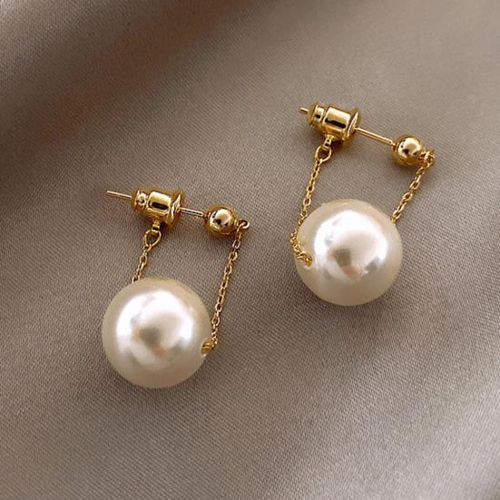 1 Paar Piercing helle Farbe Frauen Ohrringe einfache Faux Perle Anhänger