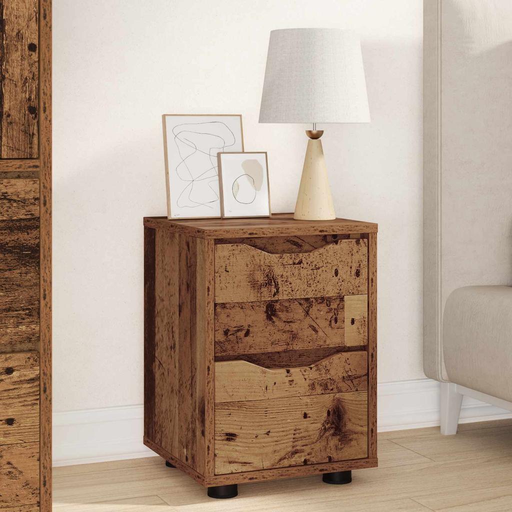 Nightstand Reclaimed Wood Look 30.5 x 30 x 43 cm Engineered Wood