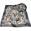 Modischer Seidenschal Damen Blumenmuster Satin Kopf Hijab Schals Luxus Foulard Farben Quadratische Schals Strandtücher 90X90cm