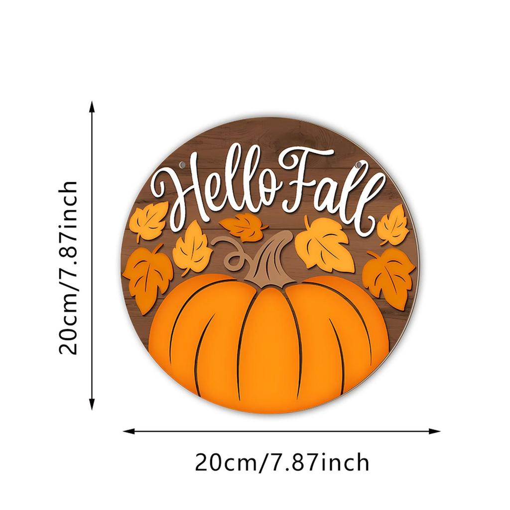Fall Hanging Sign for Family Multifunctional,Round Wood Ornament Decoration for Wall,Office Front Door Living Room Farmhouse