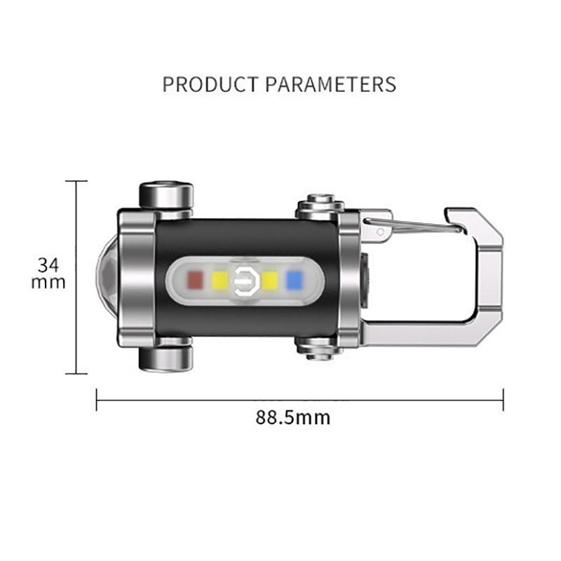 Led Keychain Flashlight Multifunctional Cob Work Light Keyring Practical Inspection Light Key Chain For Outdoor Activities