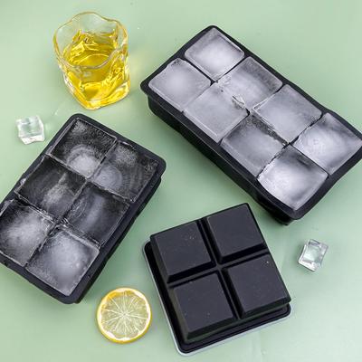 4/6/8/Griglia Stampo per Ghiaccio Grande Scatola Stampo in Silicone Alimentare Grande Stampo per Ghiaccio Cubetti Quadrati Fai da Te Bar Pub Vino Ghiaccio Blocco Maker Modello