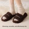 Soft and Glutinous Wool Socks for Women's Autumn and Winter, Non-bulky Mid-calf Socks, Warm Floor Socks, Slimming Socks