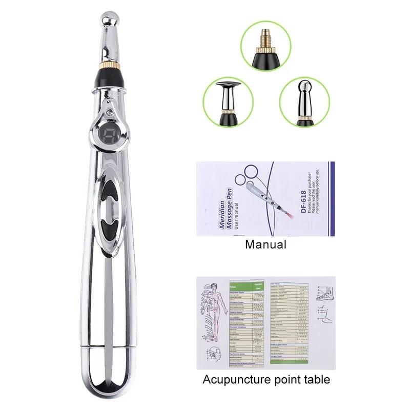 5 In 1 Multi Function Massage Acupuncture Pen Electronic Relief Pain Point Pen Laser Meridian Energy Pulse Massage Pen Massager