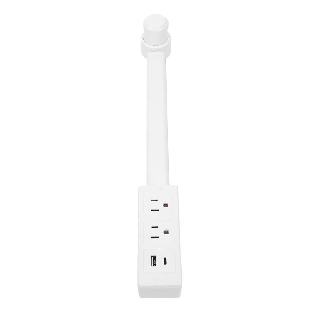 Outlet Extender Stick with 2 AC Outlets USB A Type C Ports 90 Degree Rotating Extendable 17 27in for Nightstands Sofa