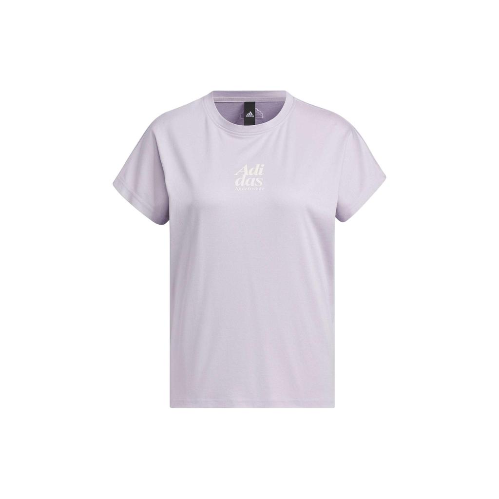 Adidas Lounge Silky Touch T-Shirt Women Tops Purple IM8860