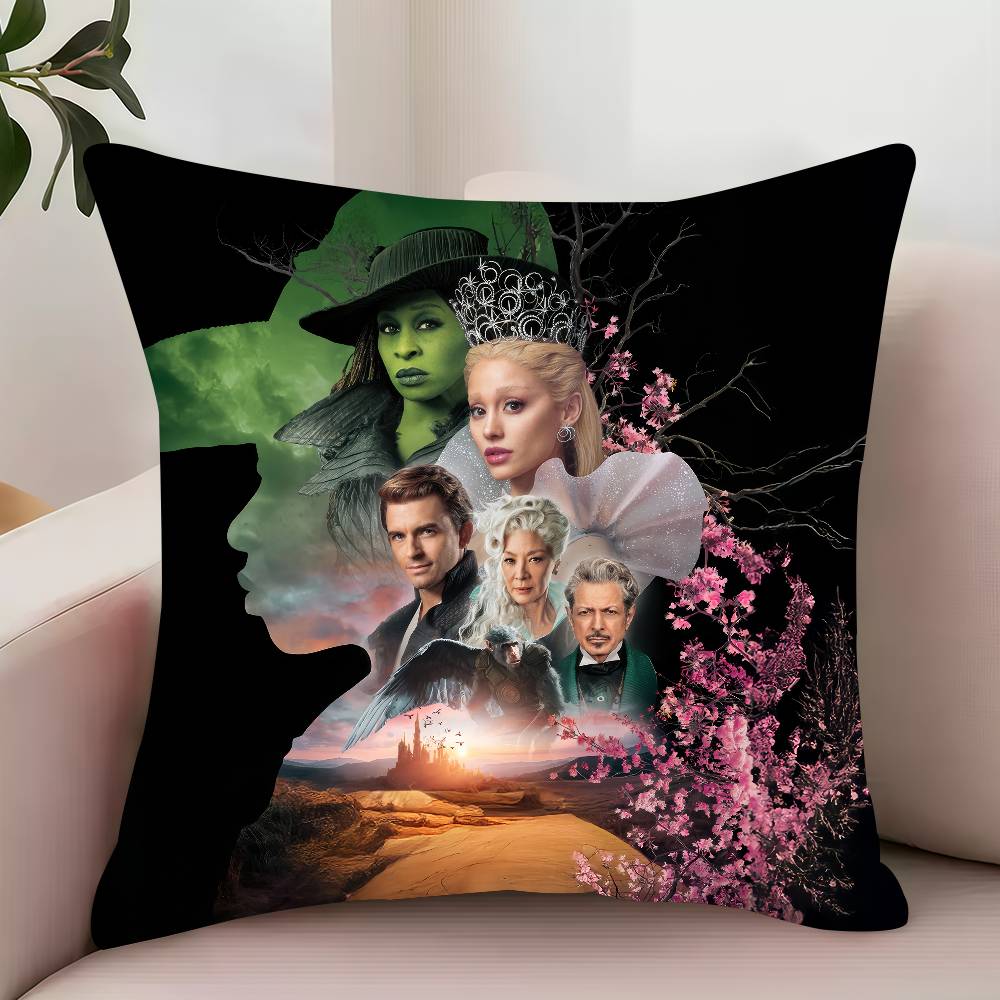 

Movie W-Wicked For Good Pillow Case Decor Protective Covers Comfortable soft for Sofa Living Room Home office 12x12Inch