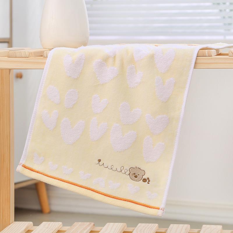 

KIDS Soft Children s Cotton Towels Family Children Wash Face Towels Cute Cartoon Bear Face Hand Towel Bathrobe Home Textile Moon 26x50CM&1pc жёлтый