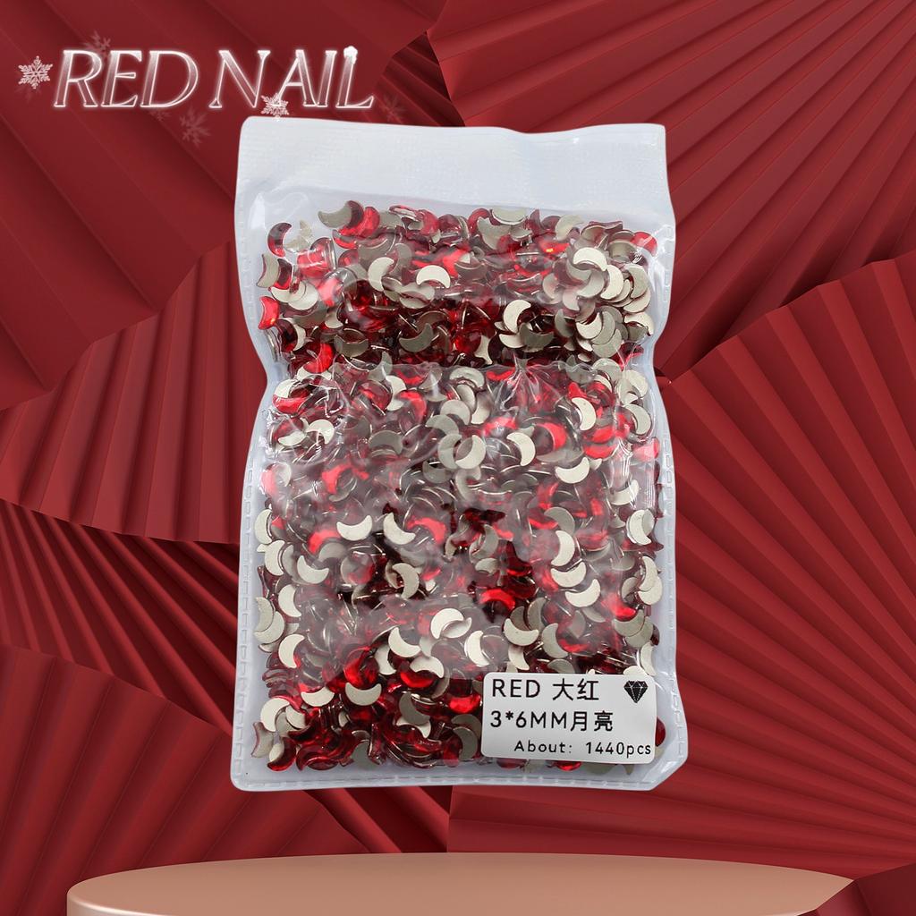 Pachet întreg de Crăciun de Anul Nou, mic, mare, roșu, fund plat, formă specială, diamant, artă pentru unghii, ornament pentru unghii, diamant roșu în formă specială