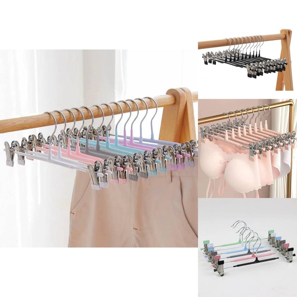 Standard Wardrobe Pants Hanger With Non Slip Stainless Steel Clips For Home Storage And Organization